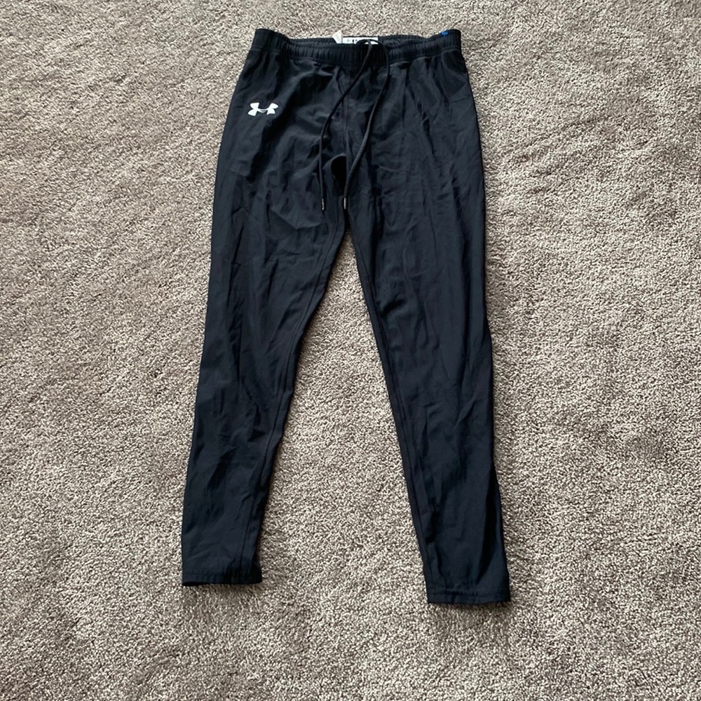 Under Armour HeatGear Leggings SIZE M Black Athletic Training Running Workout